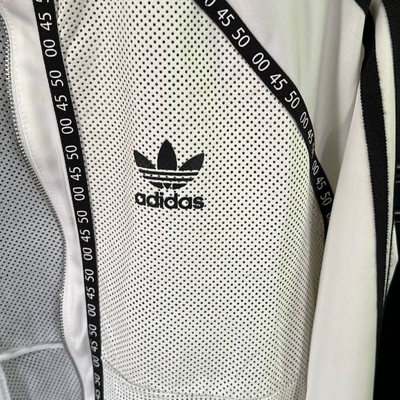 Adidas TopShop ladies lamb leather and cloth sleeves jacket - Picture 3 of 11